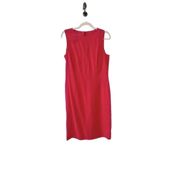 Giorgio Armani Women’s Dark Pink Crew Neck Sleeveless Linen Sheath Dress Size 10 - Picture 1 of 8